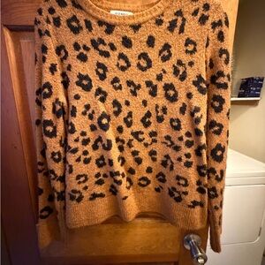 Old Navy Women's Animal Print Sweater - Tan and Black